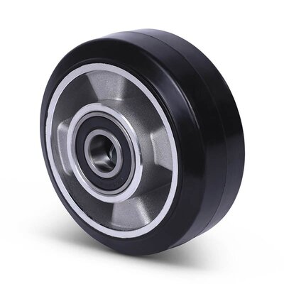 Elastisches Gummirad 125 mm - Kugellager 20 mm - 225 kg