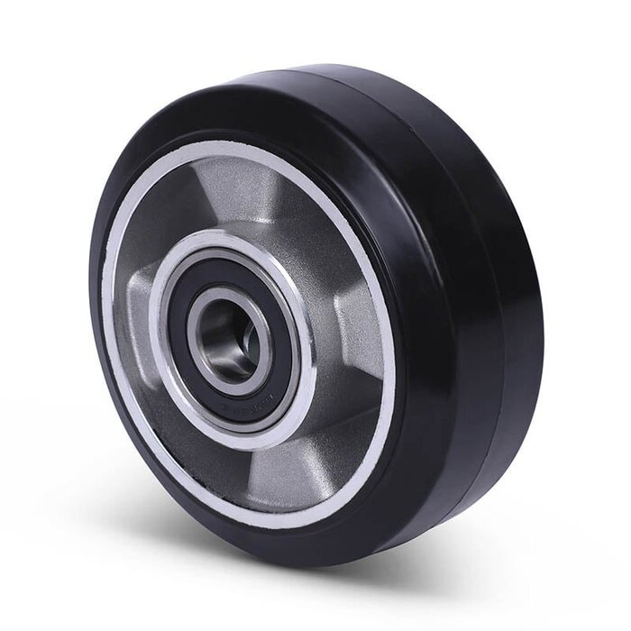 Elastisches Gummirad 125 mm - Kugellager 20 mm - 225 kg