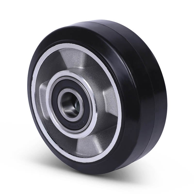 Elastisches Gummirad 125 mm - Kugellager 20 mm - 225 kg