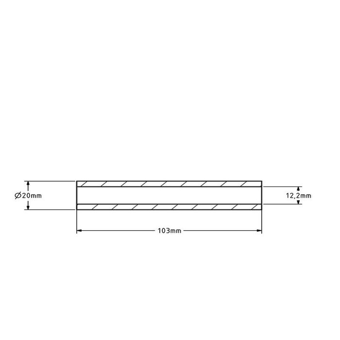 Achsbuchse - 20x12x103 mm | verzinkter Stahl
