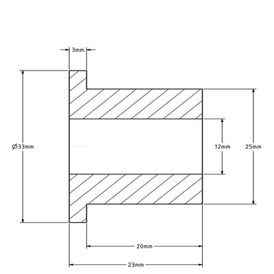 Achsbuchse (T) - 25x12x23 mm - Kunststoff