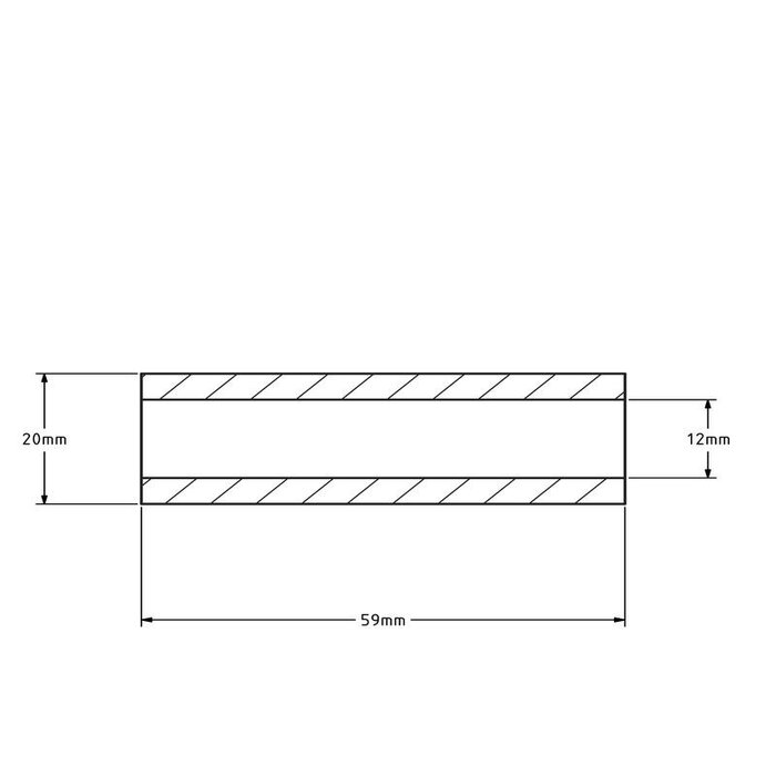 Achsbuchse - 20x12x59 mm | verzinkter Stahl
