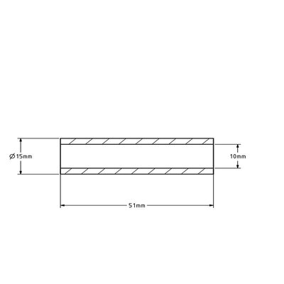 Achsbuchse - 15x10x51 mm | Edelstahl / Inox
