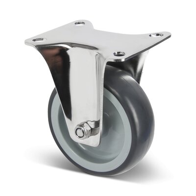 Edelstahl Gummi Bockrolle aus 100 mm - 100 kg