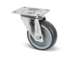 Edelstahl Gummi Lenkrolle 100 mm - 100 kg