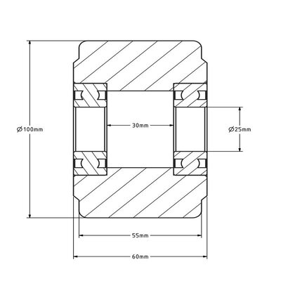 Gusspolyamidrad 100 mm - Kugellager 25 mm - 2000 kg