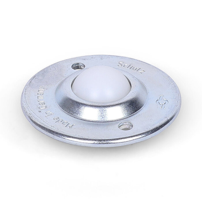 Kugelrolle 15,8 mm - Stahlblech-Gehäuse und Kunststoffkugel - 10 kg