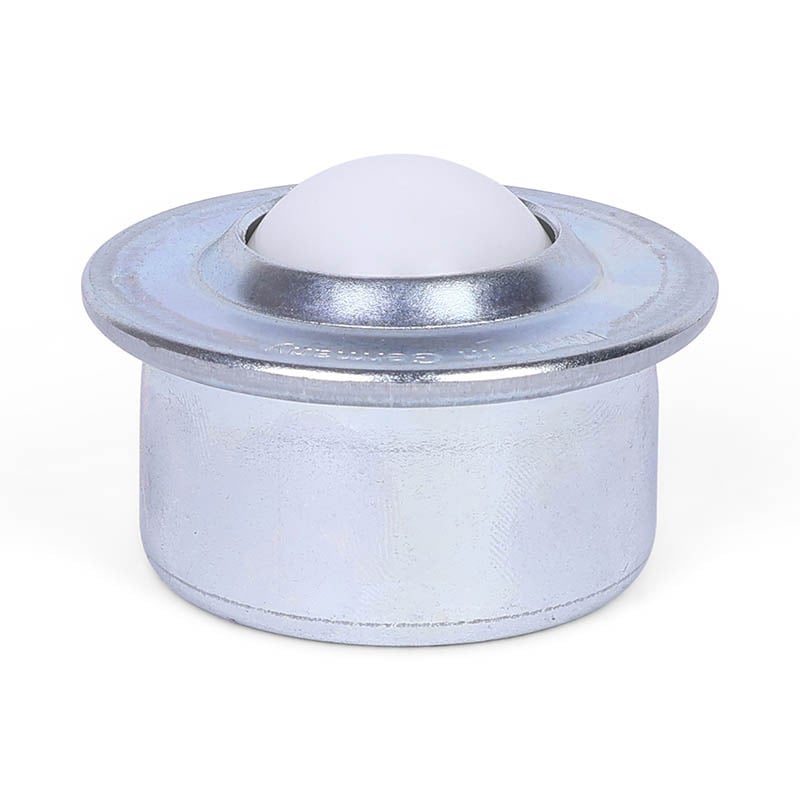 Kugelrolle 30 mm - Stahlblech-Gehäuse und Kunststoffkugel - 100 kg