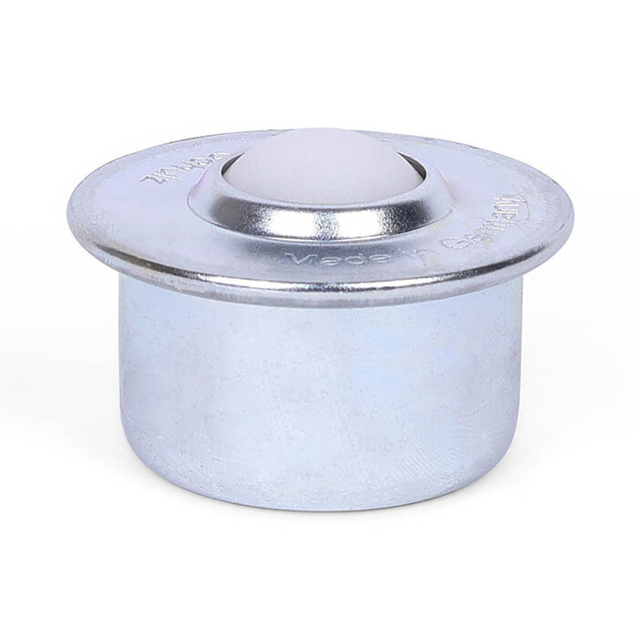 Kugelrolle 22,2 mm - Stahlblech-Gehäuse und Kunststoffkugel - 50 kg