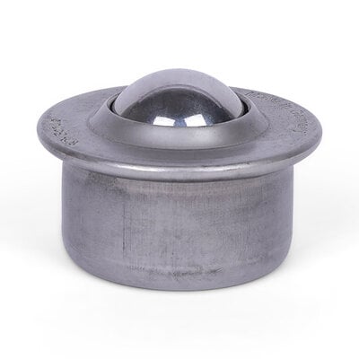 Kugelrolle 30 mm - Edelstahlblech-Gehäuse und Edelstahlkugel - 300 kg