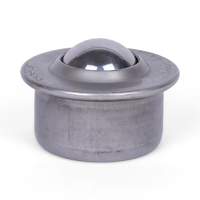 Kugelrolle 30 mm - Edelstahlblech-Gehäuse und Edelstahlkugel - 300 kg