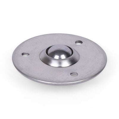 Kugelrolle 19 mm - Edelstahlblech-Gehäuse und Edelstahlkugel - 25 kg