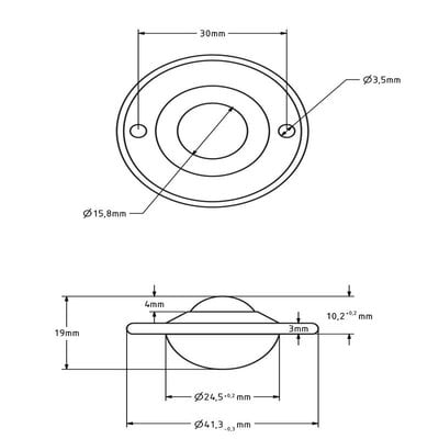 Kugelrolle 15,8 mm - Stahlblech-Gehäuse und Edelstahlkugel - 12 kg
