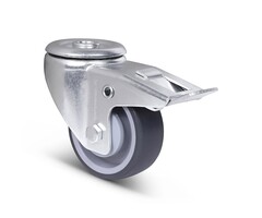 Thermoplastische Gummi-Lenkrolle mit Bremse 80 mm - 80 kg