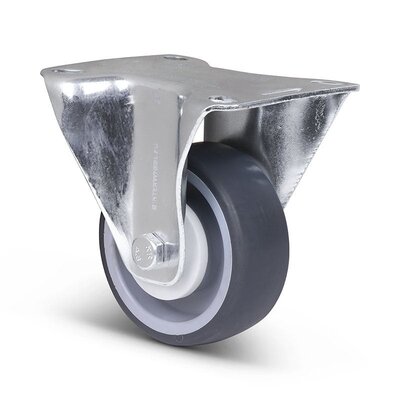 Thermoplastische Gummi-Bockrolle 80 mm - Kugellager - 80 kg