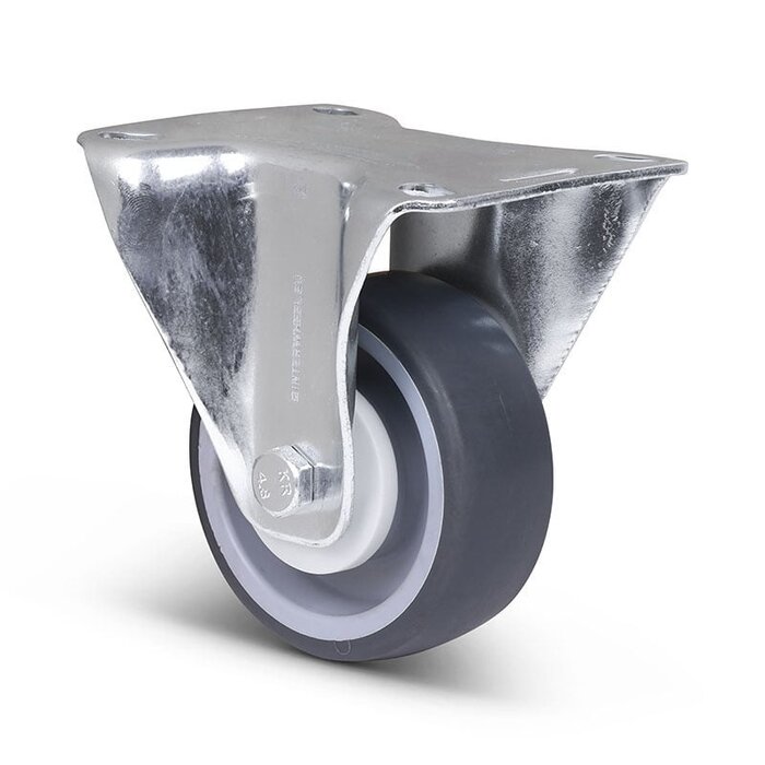 Thermoplastische Gummi-Bockrolle 80 mm - Kugellager - 80 kg
