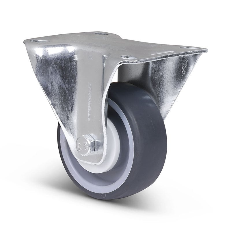 Thermoplastische Gummi-Bockrolle 80 mm - Kugellager - 80 kg