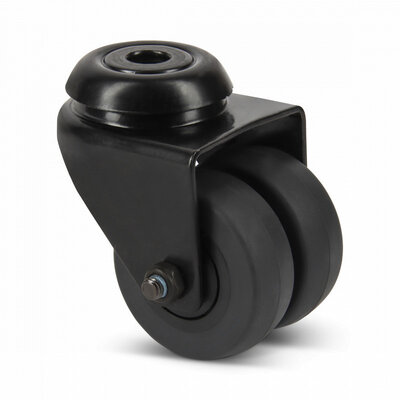 Schwarze Doppelrolle 50 mm - Rückenloch - 80 kg