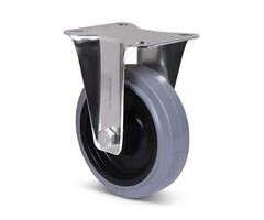 Elastische Gummi-Bockrolle 125 mm - Edelstahl - 190 kg