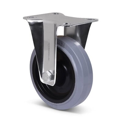 Elastische Gummi-Bockrolle 125 mm - Edelstahl - 190 kg