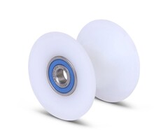 Edelstahl-Diabolorolle 65 mm – Achsbohrung 10 mm – 100 kg