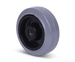 Elastisches Gummirad 100 mm - Edelstahl-Rollenlager - 200 kg