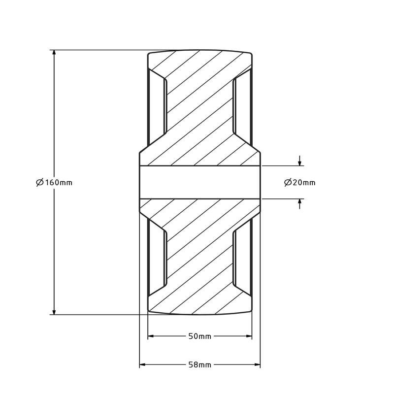 Hitzebeständiges Rad 160 mm - bis +280 °C - 250 kg