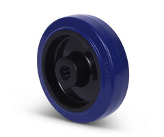 Elastisches Gummirad 125 mm - Edelstahl-Rollenlager - 250 kg