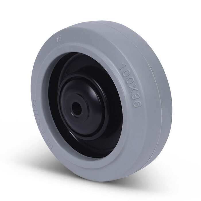 Gummirad 100 mm – Kugellager, Achsenbohrung 8 mm – 160 kg