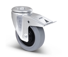Elastische Gummi-Lenkrolle mit Bremse, 100 mm – 160 kg