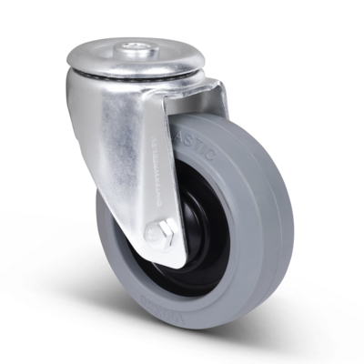 Gummi-Lenkrolle 100 mm – Kugellager – 160 kg