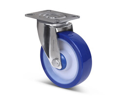 Polyurethan-Lenkrolle 125 mm - Edelstahl - 200 kg