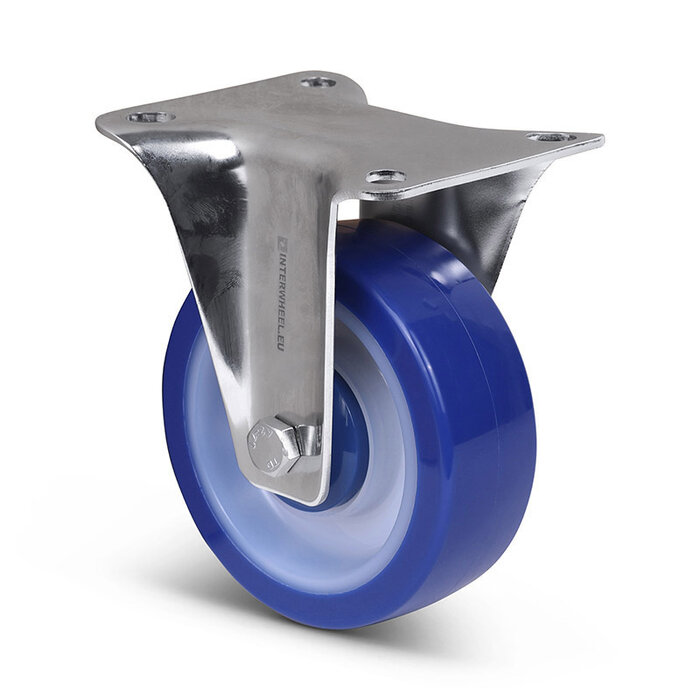 Polyurethan-Bockrolle 100 mm - Edelstahl - 150 kg