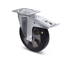 Elastische ESD-Gummi-Lenkrolle mit Bremse 200 mm - 400 kg