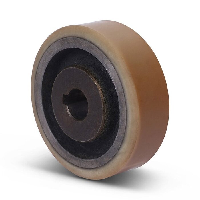 Vulkollan Antriebsrad 125x40 mm - Bohrung 25 H7 Nut - 450 kg