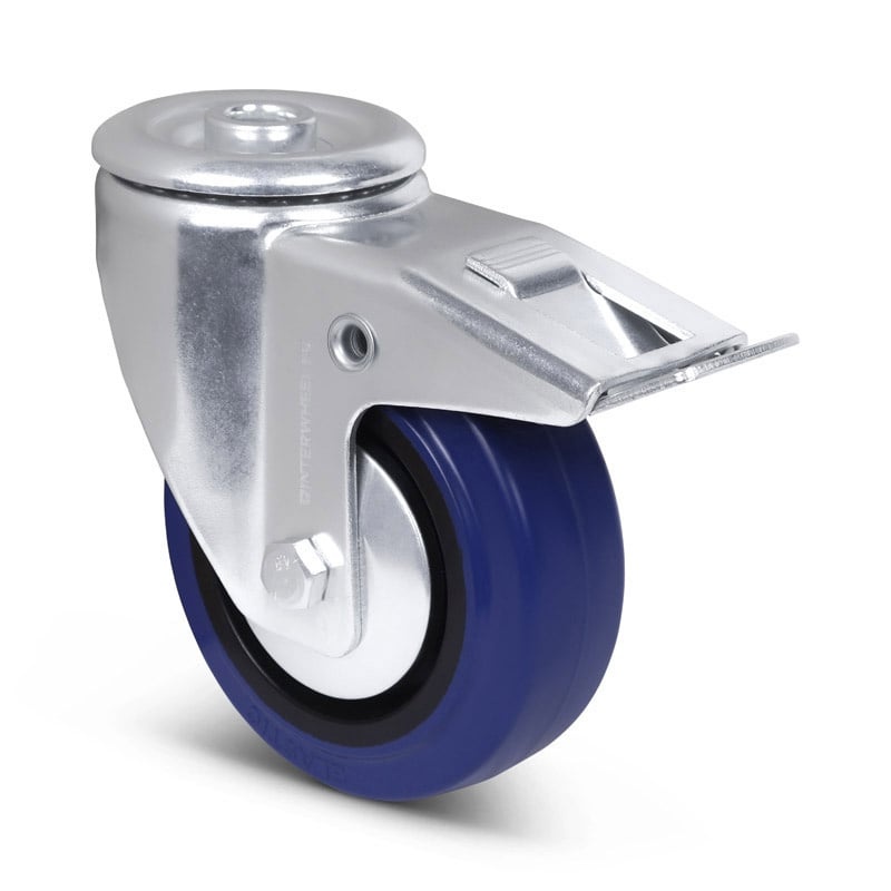 Blue Wheel Lenkrolle mit Bremse 100 mm - 160 kg