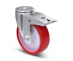 Polyurethan-Lenkrolle mit Bremse 125 mm - 200 kg