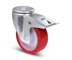 Polyurethan-Lenkrolle mit Bremse 100 mm - 150 kg