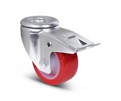 Polyurethan-Lenkrolle mit Bremse 80 mm - 130 kg