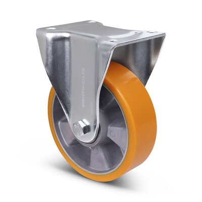 Polyurethan-Schwerlast-Bockrolle 125 mm - Kugellager - 500 kg
