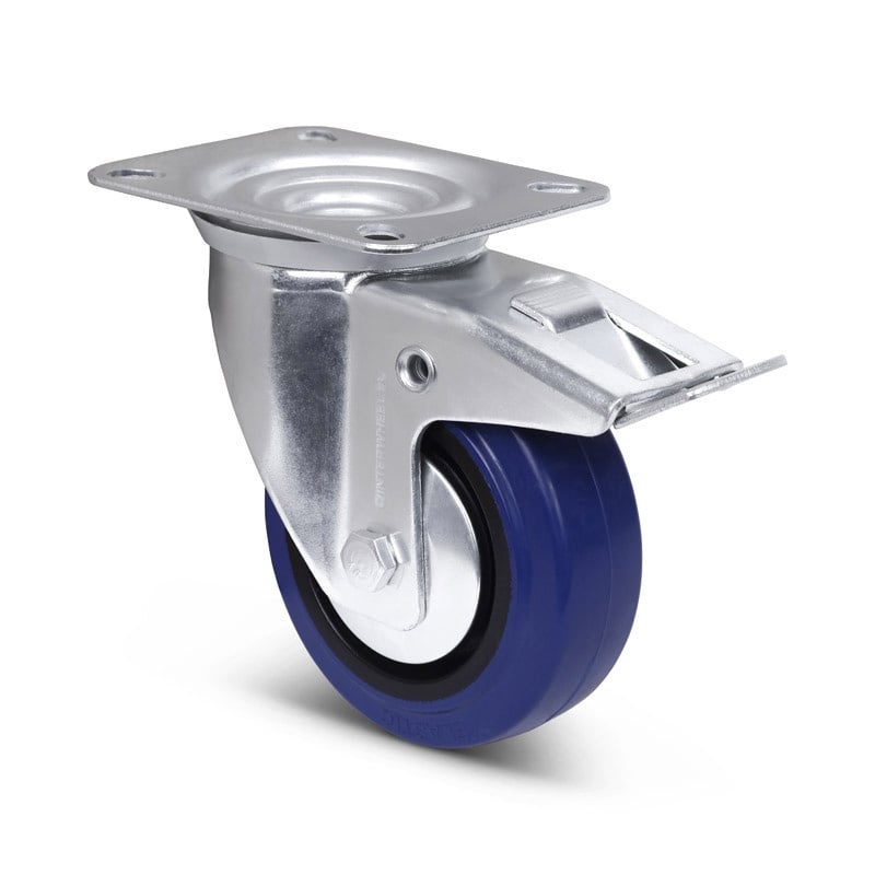 Blue Wheel Lenkrolle mit Bremse 100 mm - 160 kg