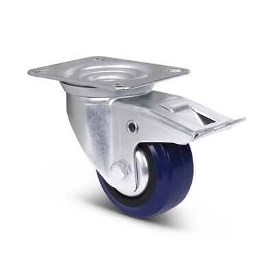 Blue Wheel Lenkrolle mit Bremse 80 mm - 110 kg