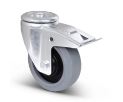 Elastische Gummi-Lenkrolle mit Bremse, 100 mm – 160 kg