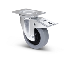 Elastische Gummi-Lenkrolle mit Bremse 100 mm - 160 kg