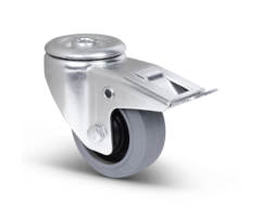 Elastische Gummi-Lenkrolle mit Bremse, 80 mm – 110 kg
