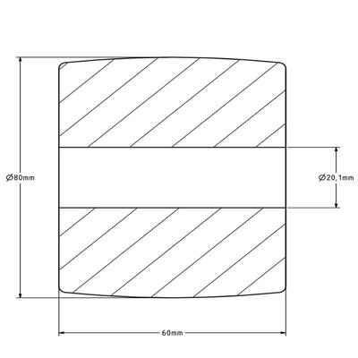 Gusspolyamidrad 80 mm - Gleitlager 20 mm - 1000 kg