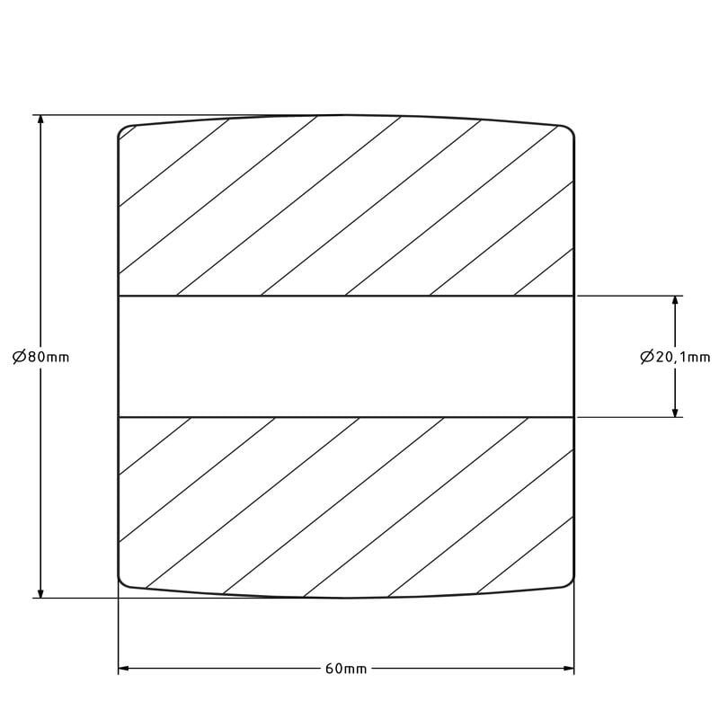Gusspolyamidrad 80 mm - Gleitlager 20 mm - 1000 kg