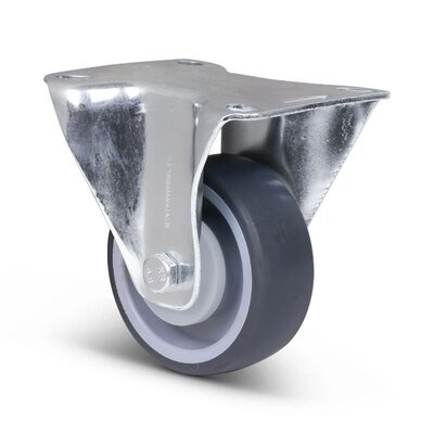 Thermoplastische Gummi-Bockrolle 80 mm - Kugellager - 80 kg