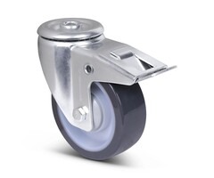 Polyurethan-Lenkrolle mit Bremse 100 mm - 150 kg