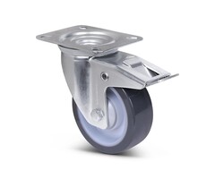 Polyurethan-Lenkrolle mit Bremse 100 mm - 150 kg